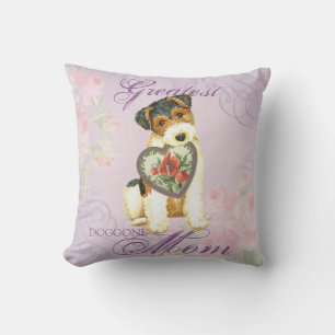 Wire Fox Terrier Heart Mum Cushion