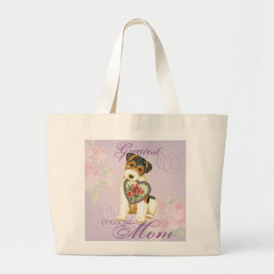Wire Fox Terrier Heart Mum Large Tote Bag
