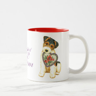 Wire Fox Terrier Heart Mum Two-Tone Coffee Mug