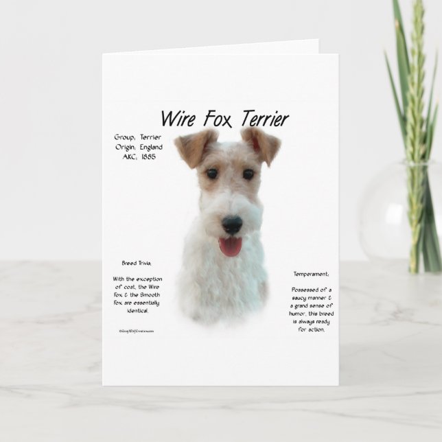 Wire Fox Terrier History Design Card (Front)