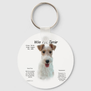 Wire Fox Terrier History Design Key Ring