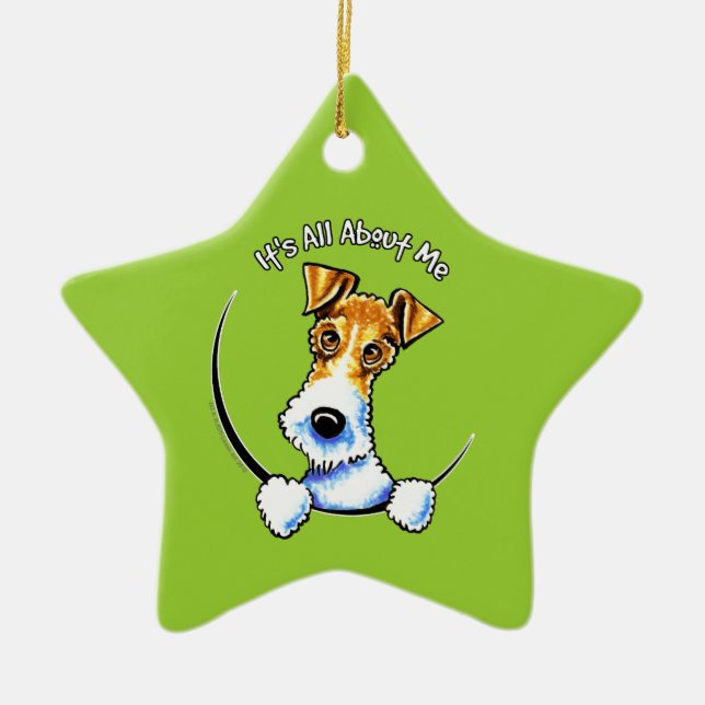 Wire Fox Terrier IAAM Ceramic Tree Decoration (Front)