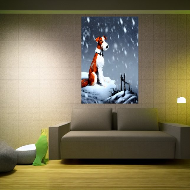 Wire Fox Terrier in the snow | AI Art Poster (Creator Uploaded)