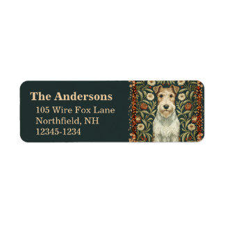 Wire Fox Terrier in William Morris Floral Style