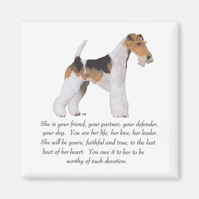 Wire Fox Terrier Keepsake FEMALE Magnet (Front)