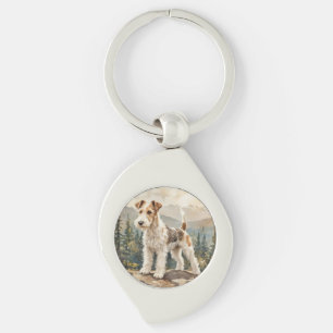 Wire Fox Terrier Key Ring