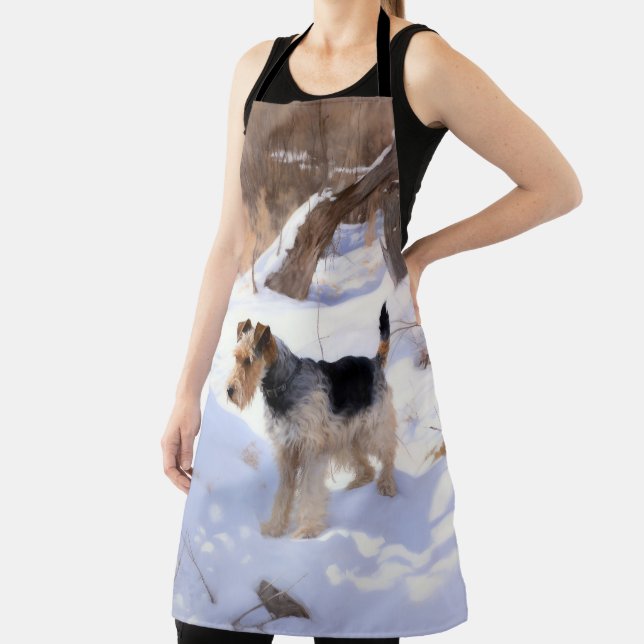 Wire Fox Terrier Let It Snow Christmas  Apron (Insitu)
