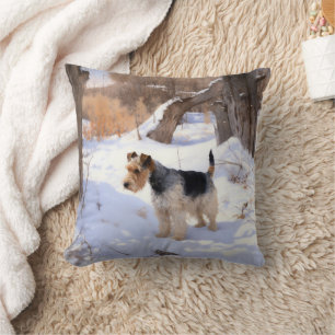 Wire Fox Terrier Let It Snow Christmas  Cushion
