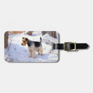 Wire Fox Terrier Let It Snow Christmas  Luggage Tag