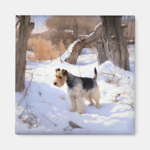 Wire Fox Terrier Let It Snow Christmas  Magnet