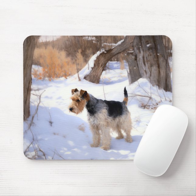 Wire Fox Terrier Let It Snow Christmas  Mouse Mat (With Mouse)