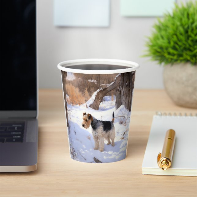 Wire Fox Terrier Let It Snow Christmas  Paper Cups (Insitu)