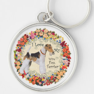 Wire Fox Terrier Love Key Ring