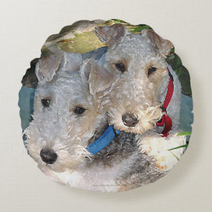 Wire Fox terrier Love Round Cushion