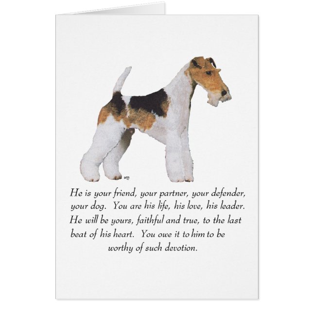 Wire Fox Terrier Memory / Dedication MALE (Front)