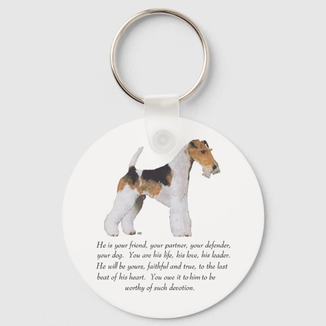 Wire Fox Terrier Memory / Dedication MALE Key Ring (Front)