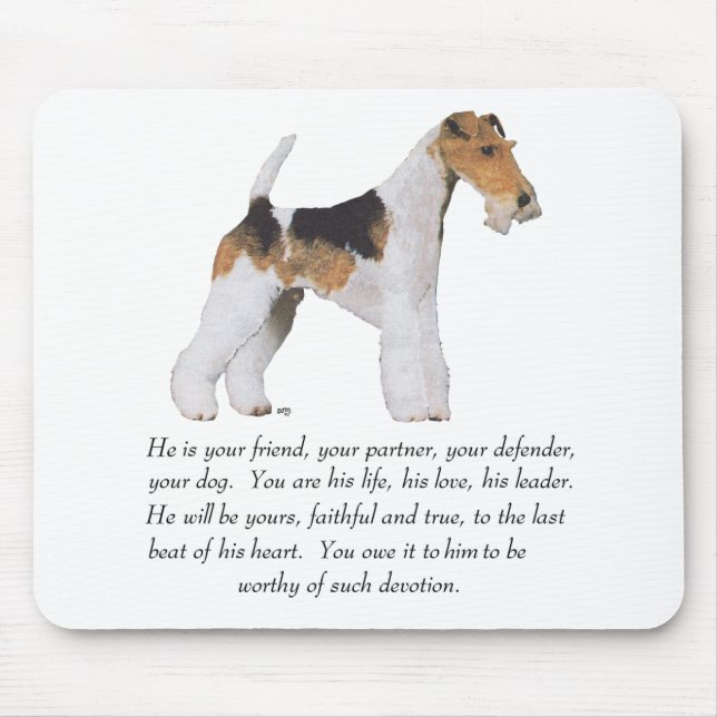 Wire Fox Terrier Memory / Dedication MALE Mouse Mat (Front)