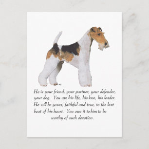 Wire Fox Terrier Memory / Dedication MALE Postcard