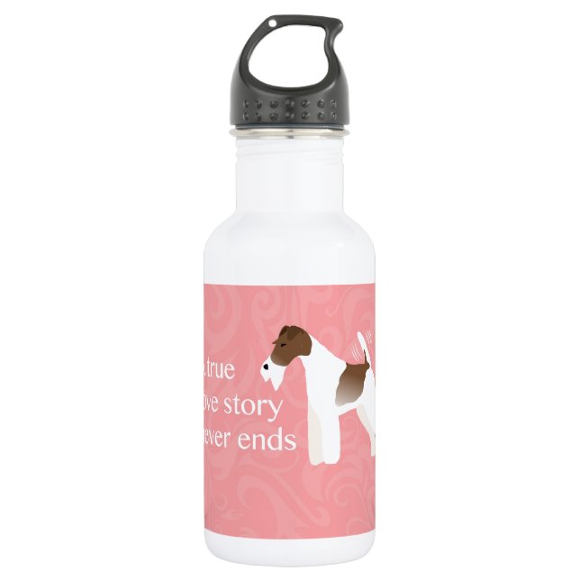 Wire Fox Terrier Minimalist Silhouette Design 532 Ml Water Bottle (Front)