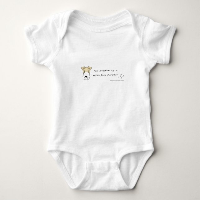 wire fox terrier - more baby bodysuit (Front)