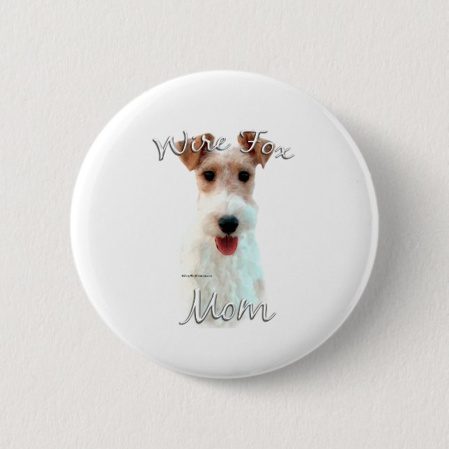 Wire Fox Terrier Mum 2 6 Cm Round Badge (Front)