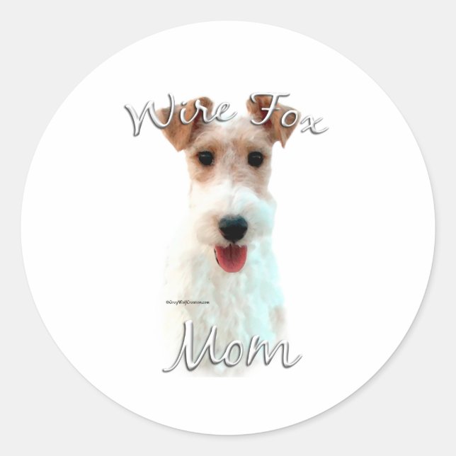 Wire Fox Terrier Mum 2 Classic Round Sticker (Front)