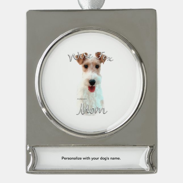 Wire Fox Terrier Mum 2 Silver Plated Banner Ornament (Front)