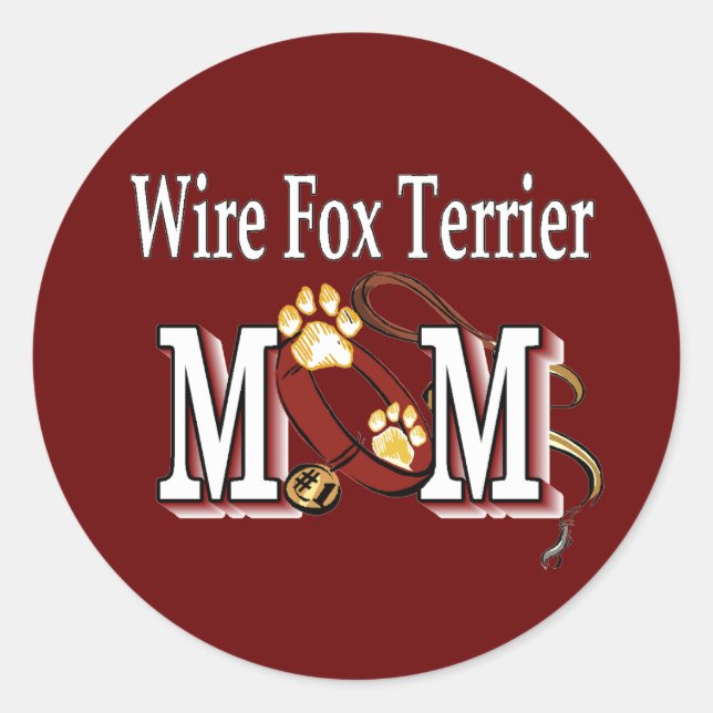 Wire Fox Terrier Mum Gifts Classic Round Sticker (Front)