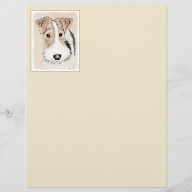 Wire Fox Terrier Painting - Cute Original Dog Art (Front)