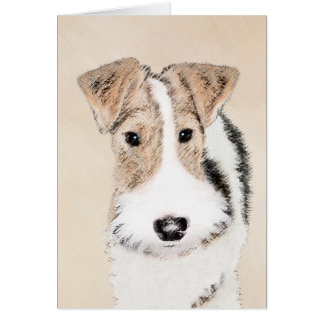 Wire Fox Terrier Painting - Cute Original Dog Art (Front)