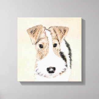 Wire Fox Terrier Painting - Cute Original Dog Art Canvas Print
