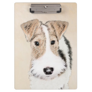Wire Fox Terrier Painting - Cute Original Dog Art Clipboard