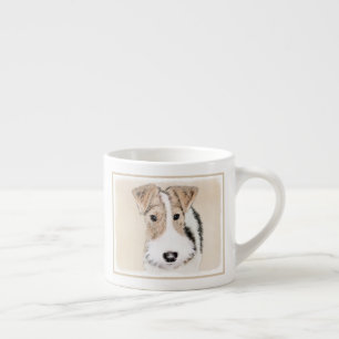 Wire Fox Terrier Painting - Cute Original Dog Art Espresso Cup