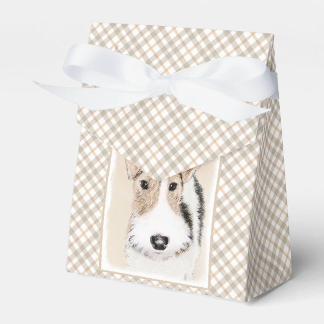 Wire Fox Terrier Painting - Cute Original Dog Art Favour Box (Front Side)