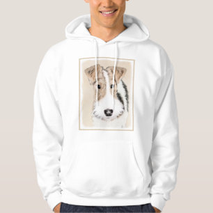 Wire Fox Terrier Painting - Cute Original Dog Art Hoodie