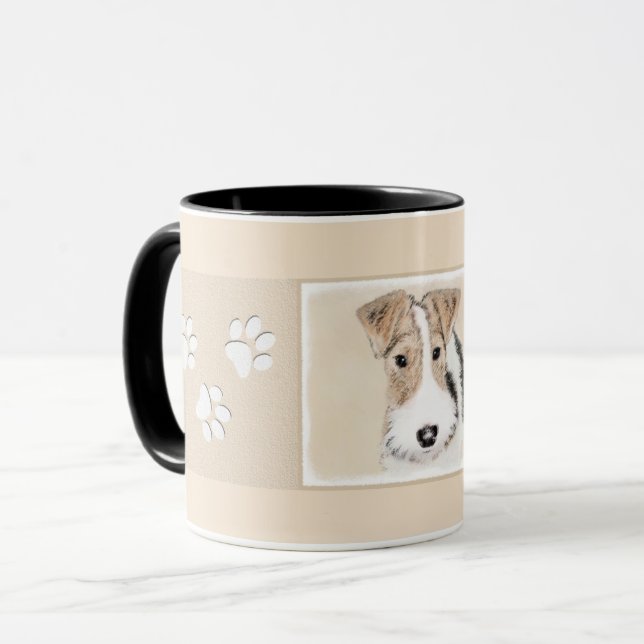 Wire Fox Terrier Painting - Cute Original Dog Art Mug (Front Left)