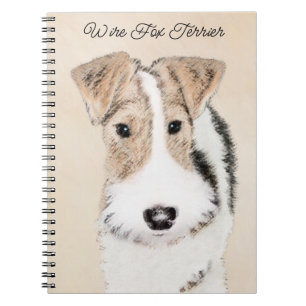 Wire Fox Terrier Painting - Cute Original Dog Art Notebook