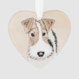 Wire Fox Terrier Painting - Cute Original Dog Art Ornament