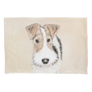 Wire Fox Terrier Painting - Cute Original Dog Art Pillowcase