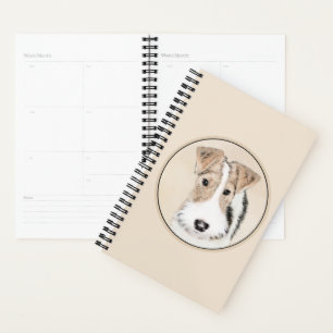 Wire Fox Terrier Painting - Cute Original Dog Art Planner