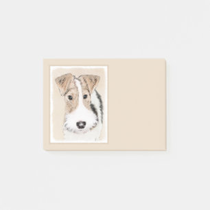 Wire Fox Terrier Painting - Cute Original Dog Art Post-it Notes