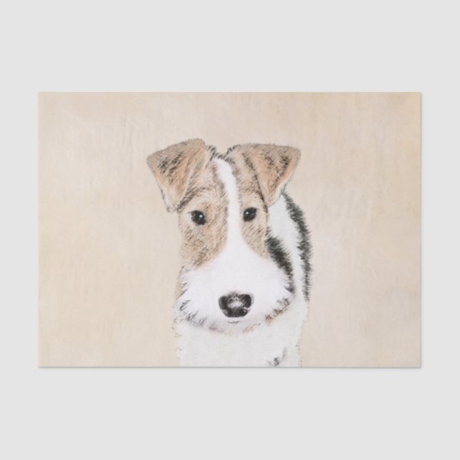 Wire Fox Terrier Painting - Cute Original Dog Art Tissue Paper (Front)