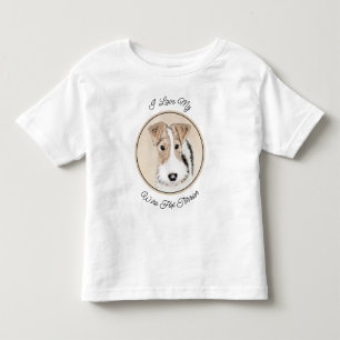 Wire Fox Terrier Painting - Cute Original Dog Art Toddler T-Shirt