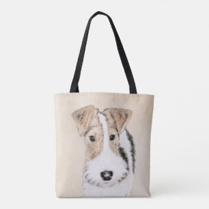Wire Fox Terrier Painting - Cute Original Dog Art Tote Bag