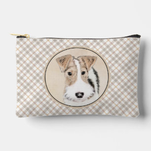 Wire Fox Terrier Painting tricolor WFT Pet Dog Art Accessory Pouch