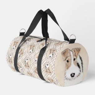 Wire Fox Terrier Painting tricolor WFT Pet Dog Art Duffle Bag