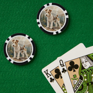 Wire Fox Terrier Poker Chips