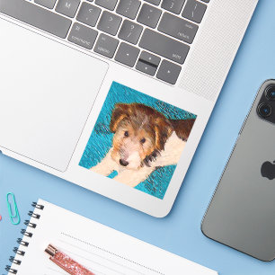 Wire Fox Terrier Puppy Painting - Original Dog Art