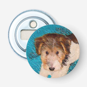 Wire Fox Terrier Puppy Painting - Original Dog Art Bottle Opener