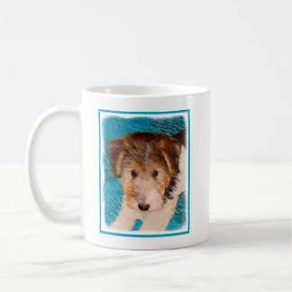 Wire Fox Terrier Puppy Painting - Original Dog Art Coffee Mug
